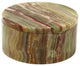 Eirenne Collection Whirl Green Onyx 5" Circular Keepsake Box