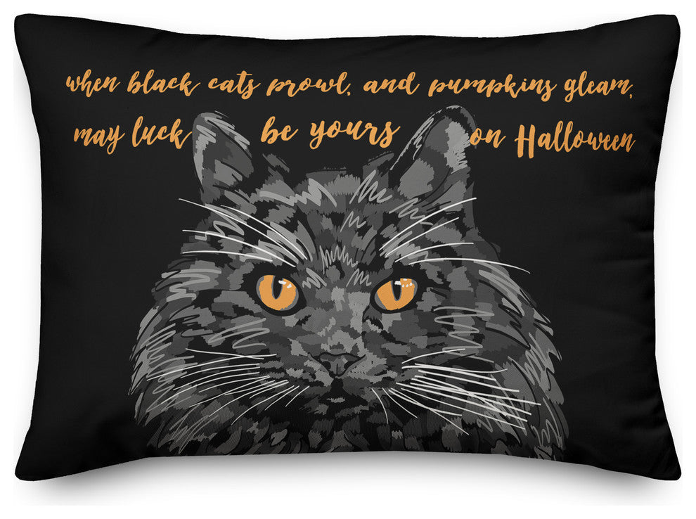 May Luck be yours on Halloween 14"x20" Throw Pillow