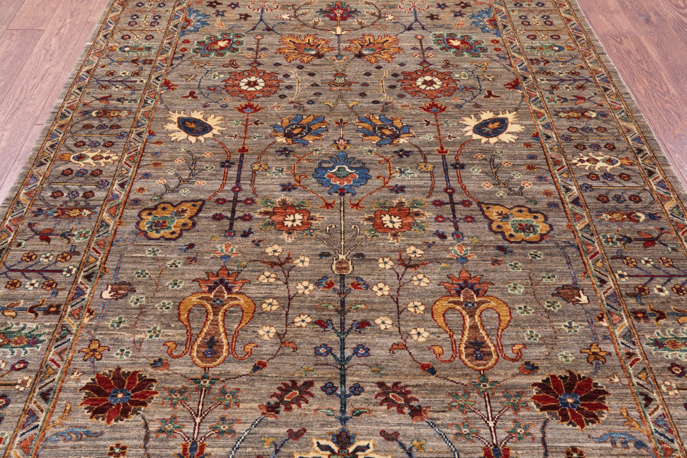 Persian Tabriz Hand Knotted Rug 5' 8" X 8' 1" - Q12151