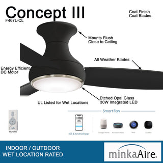 MinkaAire Concept III Outdoor 54 LED Concept III 54" 3 Blade - White