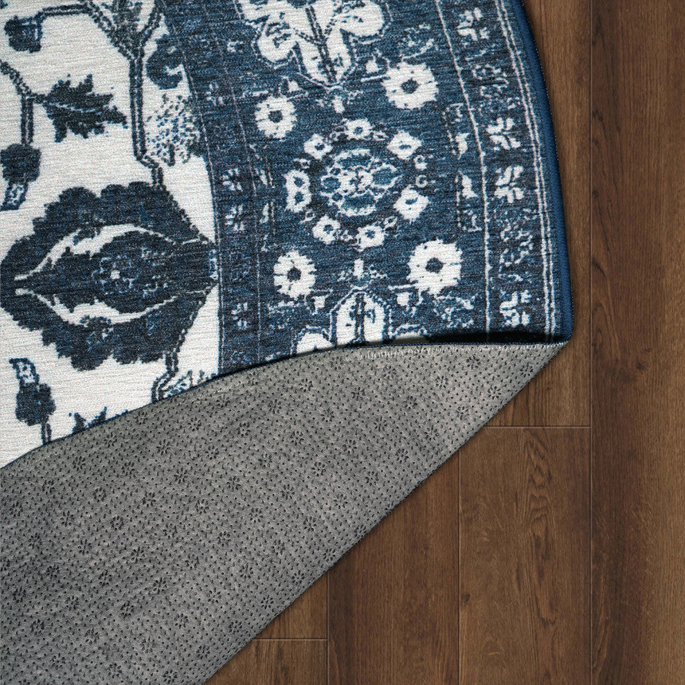 My Magic Carpet Washable Rug Ramage Blue, 6'x6'