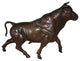 15" Bull Head Up Bronze Statue