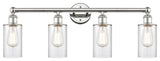 Clymer 4-Light 31" Bath Vanity Light, Polished Nickel, Clear Shade