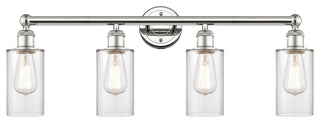 Clymer 4-Light 31" Bath Vanity Light, Polished Nickel, Clear Shade