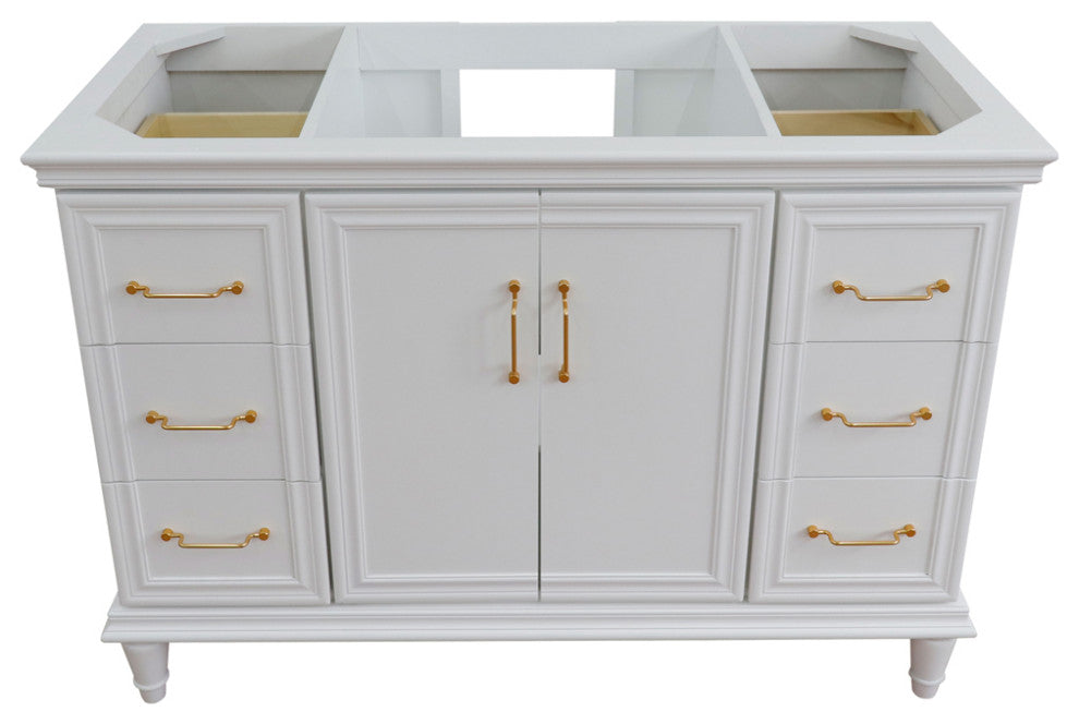 48" Single Vanity, White Finish- Cabinet Only