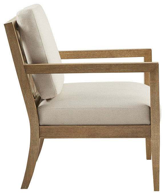 Madison Park Tage Modern Farmhouse Reclaimed Wood Accent Chair, Cream