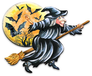 Halloween Witch Wooden Door Hanger