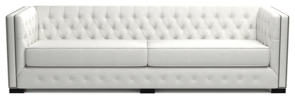 Nativa Interiors Mirel 108" Sofa, Off White, Deep Plush Depth