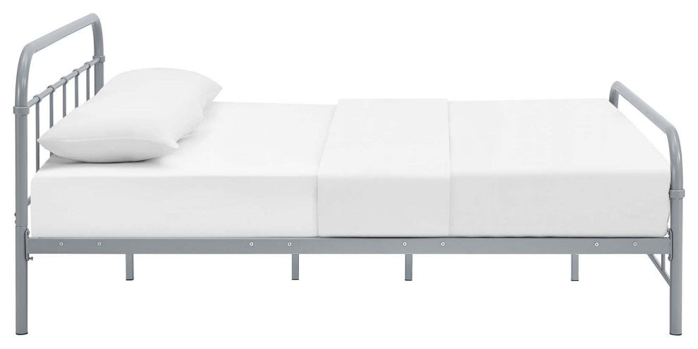 Gray Maisie Queen Stainless Steel Bed Frame