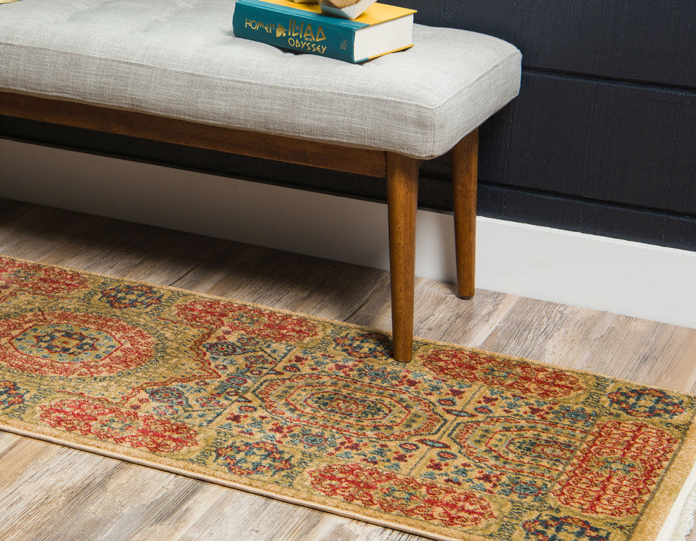 Unique Loom Beige Hamilton Palace 2' 0 x 6' 0 Runner Rug