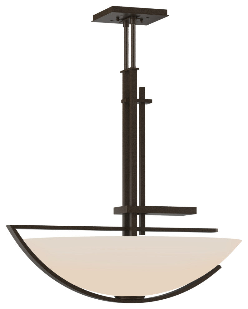 Ondrian Pendant - Bronze Finish - Opal Glass
