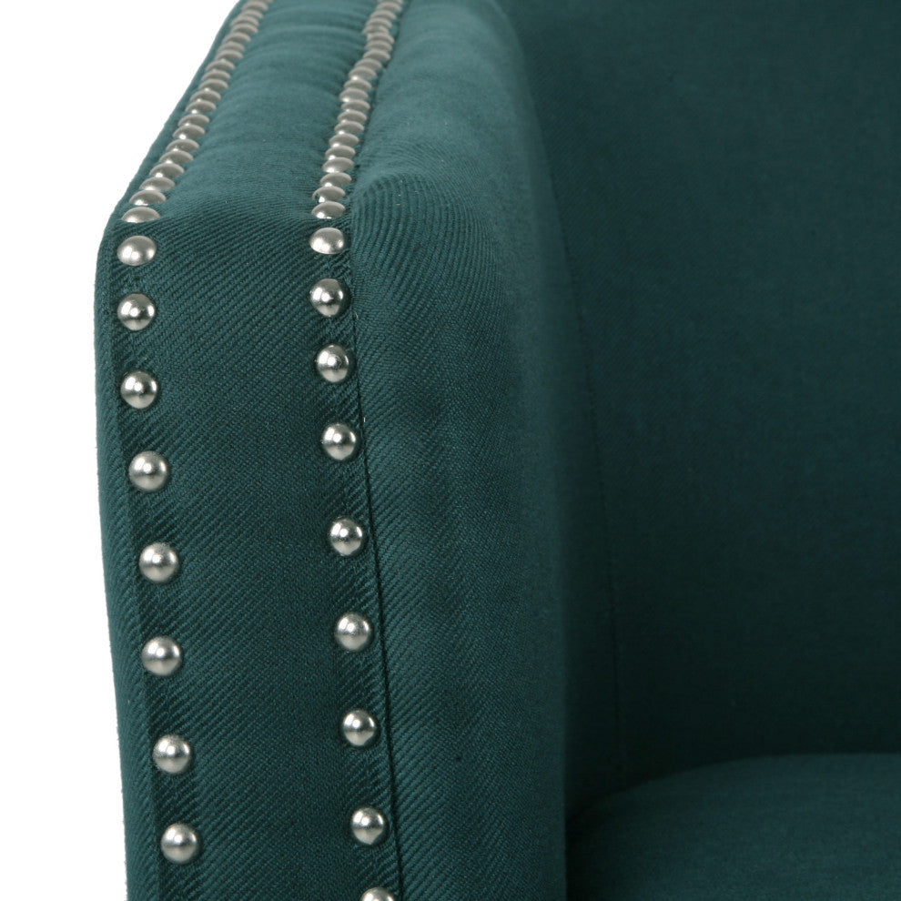 Jaymee Fabric Swivel Chair, Green and Black