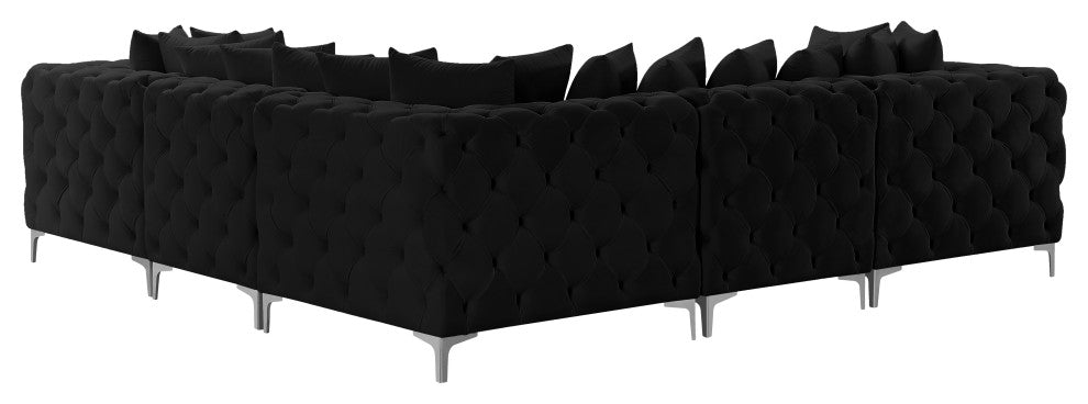 Tremblay Modular Sectional, Black, L-Shaped, 5-Piece: Armless (2), Corner (3)