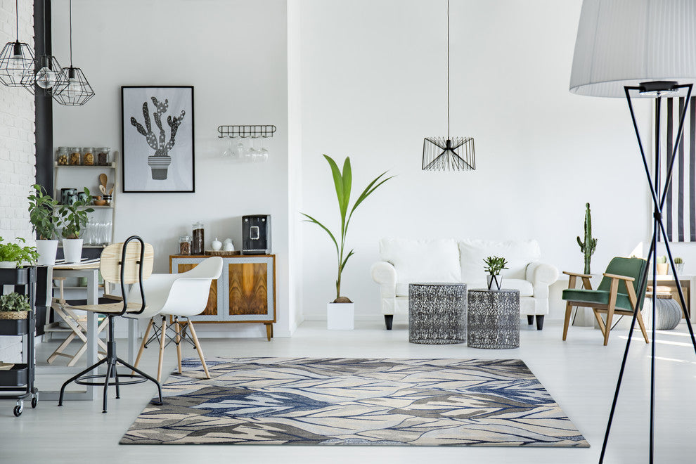 Stella Gray/Navy Visions Rug, 5'3"x7'7"