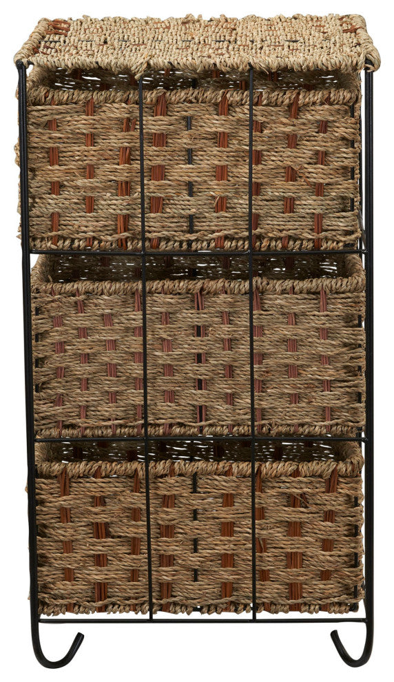 3 Drawer Wicker Storage Unit
