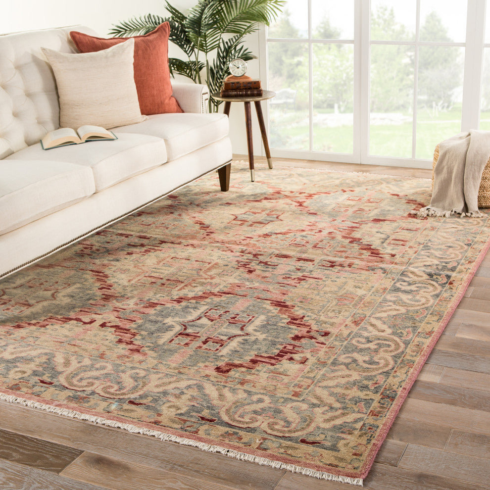 Jaipur Living Taryn Knotted Trellis Beige/Pink Area Rug, 8'10"x12'9"