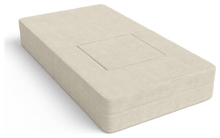 Jaxx Zipline Convertible Sleeper Chair & Ottoman / Twin-Size Bed, Ivory