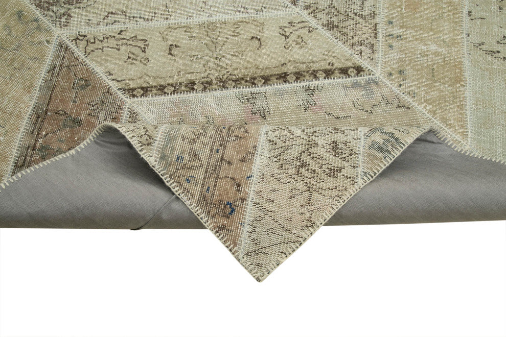 Rug N Carpet - Handmade Turkish 8' 2" x 10' 3" Wool Patchwork Area Rug