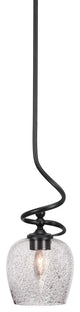 Capri 1-Light Mini Pendant with Hang Straight Swivel, Matte Black/Smoke Bubble