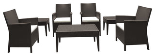 California Wickerlook Casual Seating 7 Piece Set, Brown