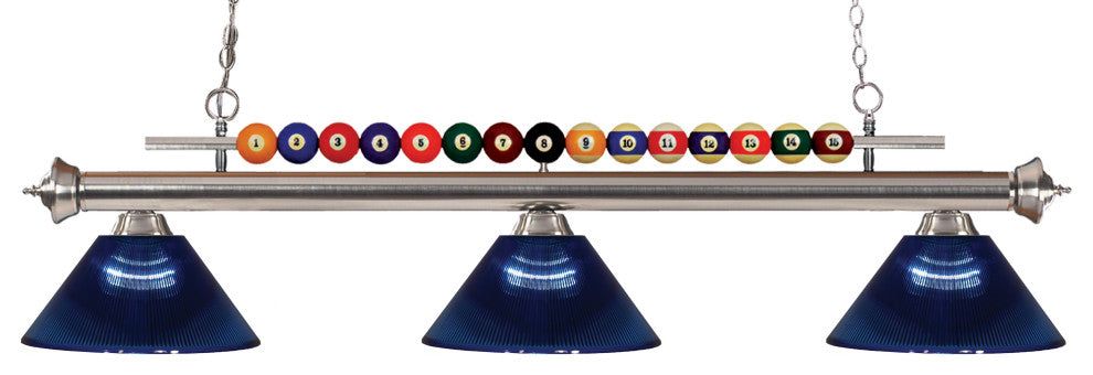 Shark Collection 3 Light Billiard Light in Brushed Nickel Finish