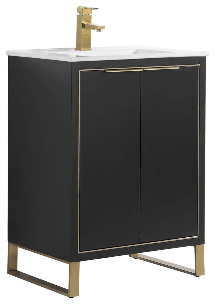 Fine Fixtures Opulence Collection Bathroom Vanity with White Ceramic Sink