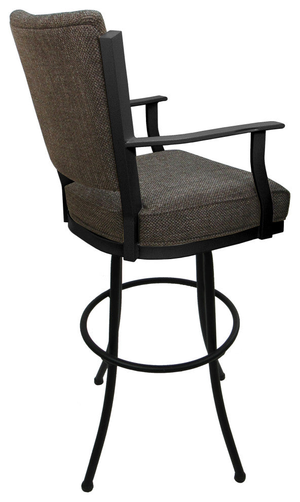 Montana Extra Tall 34" (35") Metal Bar Stool - Noam Base, Plumley Cocoa - Grey, 34"