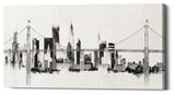 Epic Graffiti "Bridge And Skyline Silver" Giclee Canvas Wall Art, 12"x24"