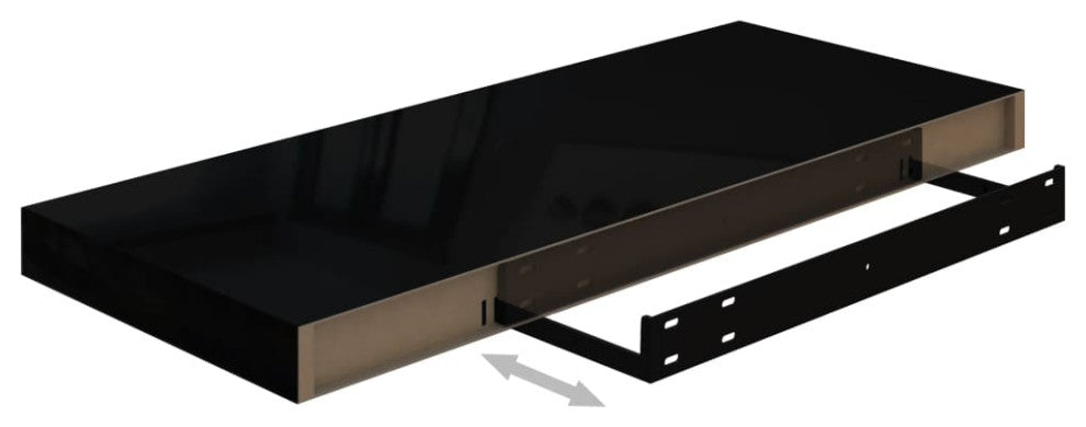 vidaXL Wall Shelf Floating Shelf Display Shelf Wall Mounted High Gloss Black