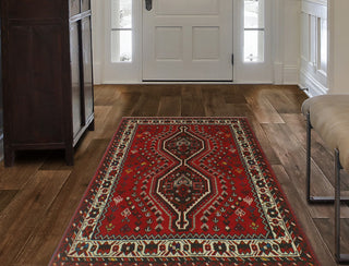 Fine Vintage Distressed Assieh Red Rug
