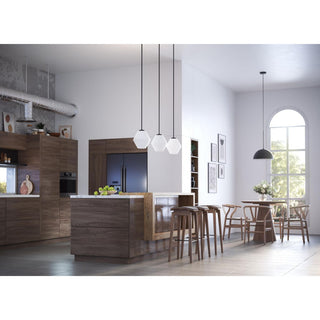 Copeland Collection One-Light Matte Black Mid-Century Modern Pendant