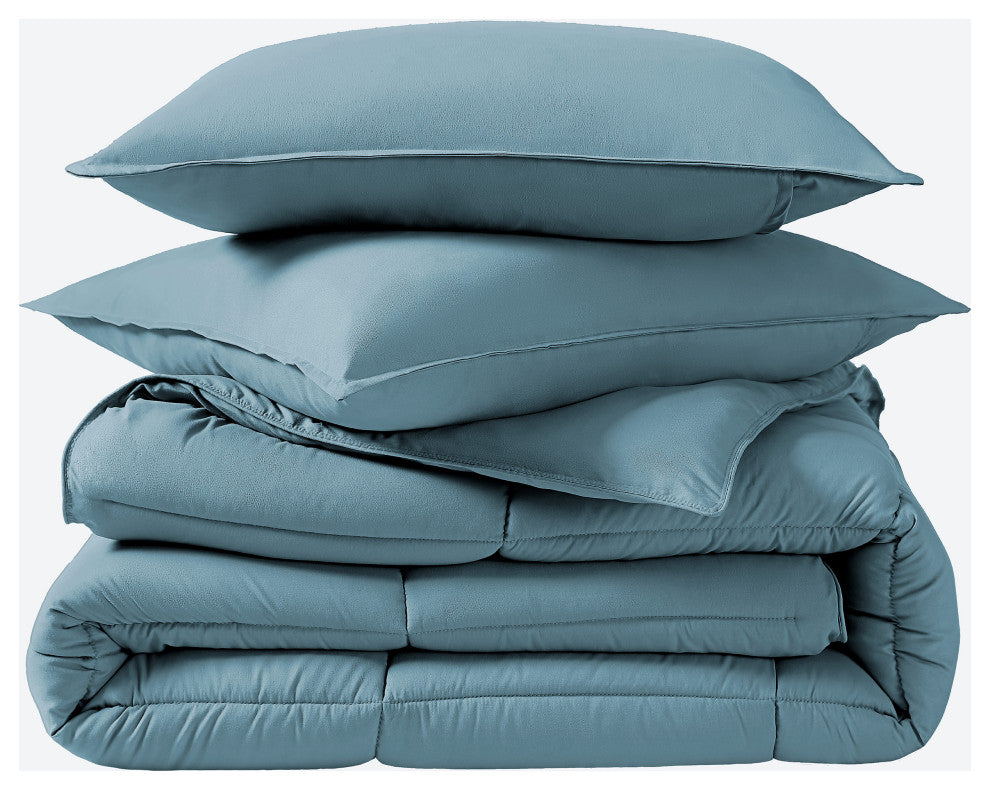Bare Home Down Alternative Comforter Set, Coronet Blue, Queen