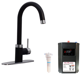 HotMaster 3, 1 Instant Hot Kitchen Faucet With Tank, Black/SS