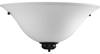 Opal Glass Collection 15-3/8" 1-Light Matte Black Opal Glass Wall Light