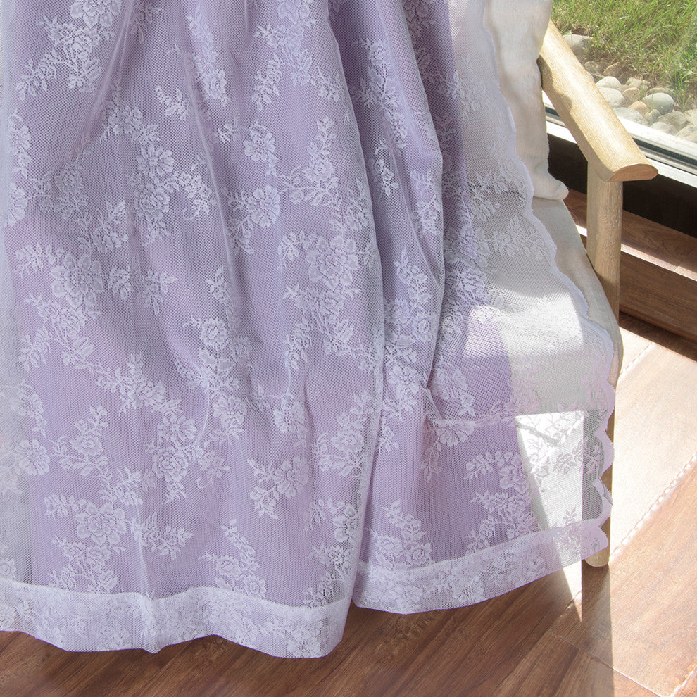 Rose Sheers and Blackout Curtains, Lavender, 52"x96"