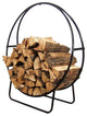 Sunnydaze Outdoor Black Steel Firewood Storage Log Hoop Rack, 40"