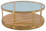 Hattie Glass Top Coffee Table with Brushed Gold Legs