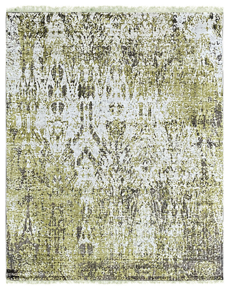 Hand-Knotted Wool Ivory/Gold Transitional Modern Modern Rug, 7' X 9'