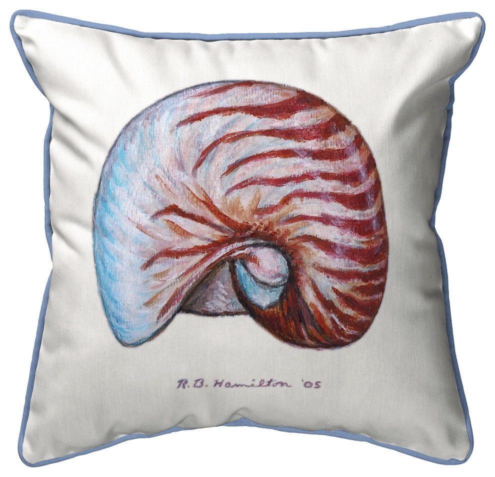 Nautilus Shell Large Indoor/Outdoor Pillow 18x18