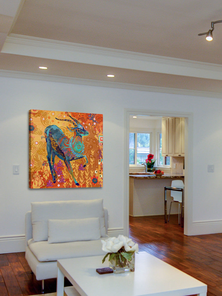 "Gazelle of Samburu" Painting Print on Canvas by Evelia