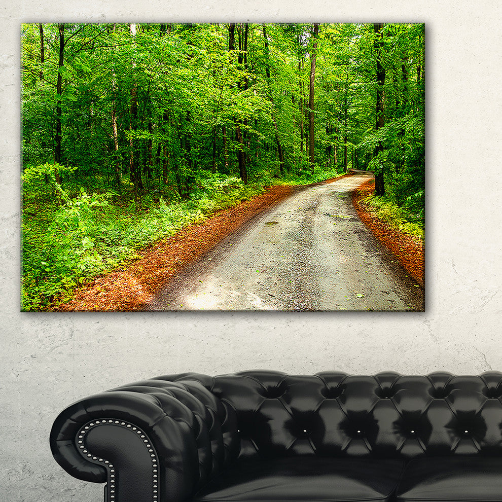 "Pathway in Deep Moss Forest" Landscape Art Print Canvas, 40"x30"