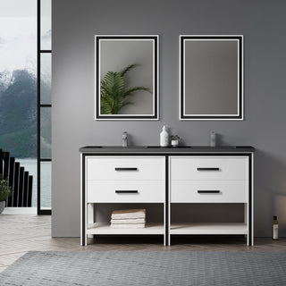 Rey 60" Double Bathroom Vanity Set, White