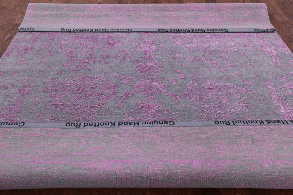 8' 1" X 10' 1" Persian Wool and Silk Hand-Knotted Rug Q6243