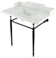 Kingston Brass LMS3622M8SQ0 36" Carrara Marble Console Sink, Legs