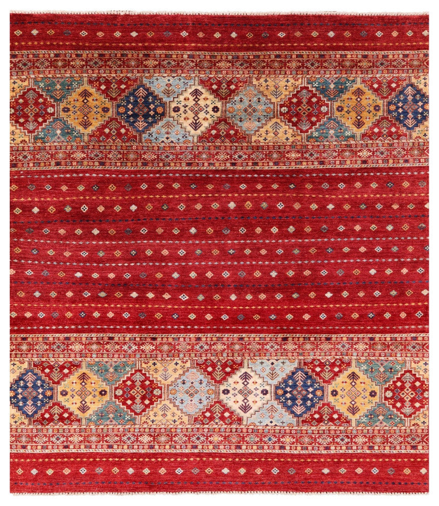 8' 6" X 9' 8" Khorjin Super Kazak Hand-Knotted Wool Rug Q5238