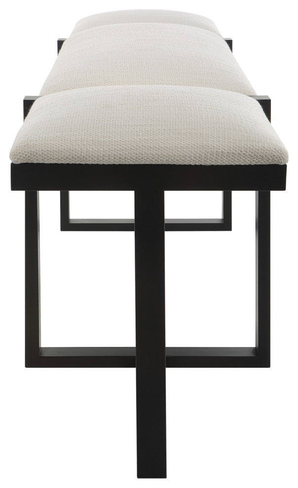 Uttermost 23761 Triple Cloud 60"W Bench - Black / White