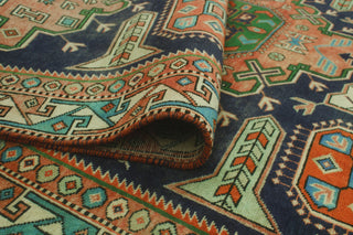 Semi-Antique Celica Rust/Navy Rug, 4'10x9'5
