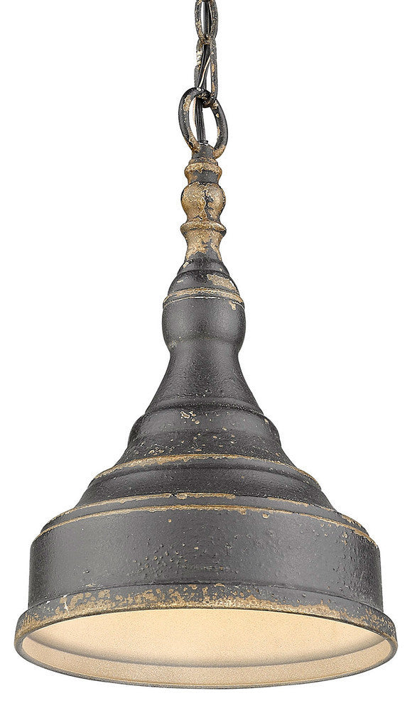 Keating 1-Light Pendant, Antique Black Iron
