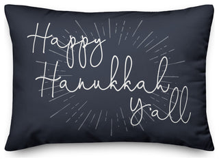 Happy Hanukkah Y'all 14"x20" Throw Pillow