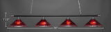 Oxford 4-Light Bar, Chrome & Matte Black/Raspberry Crystal